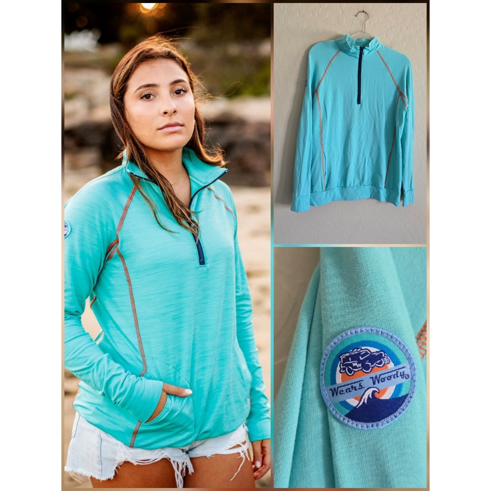 Wears Woody Women's Versa Sport Half Zip Pullover Size XL Tahiti Beach Outdoors